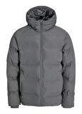 Jack & Jones Gri Erkek Mont 12278749_JJESOHO PUFFER HOOD SN