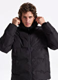 Jack & Jones Siyah Erkek Mont 12278749_JJESOHO PUFFER HOOD SN