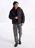 Jack & Jones Siyah Erkek Mont 12278749_JJESOHO PUFFER HOOD SN