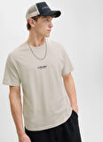 Jack & Jones Bisiklet Yaka Bej Erkek T-Shirt 12278787_JJESOHO TEE SS CREW NECK N