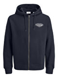 Jack & Jones JJMAKOTO Sweat Zip Hood Erkek Kapüşonlu Sweatshirt - Rahat ve Şık 
