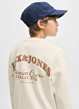 Jack & Jones Baskılı Erkek Çocuk Krem Sweatshırt 12269298