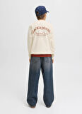 Jack & Jones Baskılı Erkek Çocuk Krem Sweatshırt 12269298