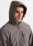 Jack & Jones Gri Erkek Mont 12279288_JJTHATCHER SOFTSHELL HOOD