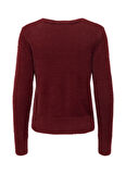 Only V Yaka Normal Düz Bordo Kazak Kadın ONLELLA PIUMO LS V-NECK KNT
