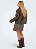 Only Normal Kahve Kadın Ceket ONLJASMIN FAUX LEATHER JACKET CC OT