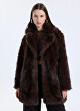 Only Koyu Kahve Kadın Kaban ONLDAWN LIFE FAUX FUR COAT CC OTW