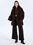 Only Koyu Kahve Kadın Kaban ONLDAWN LIFE FAUX FUR COAT CC OTW