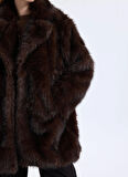 Only Koyu Kahve Kadın Kaban ONLDAWN LIFE FAUX FUR COAT CC OTW