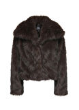 Only Koyu Kahve Kadın Kaban ONLDAWN LIFE FAUX FUR JACKET CC OTW