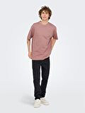 ONSFRED LIFE RLX SS TEE NOOS Erkek Pembe T-Shirt - 22022532