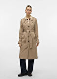 Vero Moda Krem Kadın Trençkot VMJAMIACHELSEA LONG TRENCHCOAT ENT