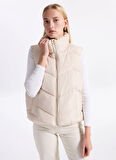 Vero Moda Krem Kadın Mont VMLIGAEVA SHORT WAISTCOAT ENT