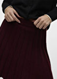 Vero Moda Normal Bel Bordo Kadın Kısa Etek VMMARINA NW SKATERSKIRT BOO