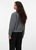 Vero Moda Gri Kadın Mont VMFORTUNE SHORT BOMBER JACKET GA NO