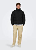 Only & Sons Siyah Erkek Mont ONSPACK LIFE PUFFER JACKET OTW