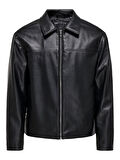 ONSJACK PU JACKET OTW Erkek Siyah Mont - 22034713