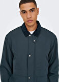 Only & Sons Lacivert Erkek Mont ONSKOSMO PADDED JACKET OTW VD