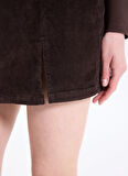 Vero Moda Yüksek Bel Kahve Kadın Kısa Etek VMLULA NELLY HR SHORT CORD SKIRT GA