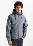 Jack & Jones Gri Erkek Mont 12236300_JJEBASIC SOFTSHELL HOOD NO