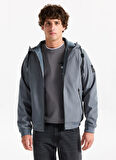 Jack & Jones Gri Erkek Mont 12236300_JJEBASIC SOFTSHELL HOOD NO