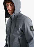 Jack & Jones Gri Erkek Mont 12236300_JJEBASIC SOFTSHELL HOOD NO