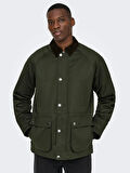Only & Sons Erkek Mevsimlik Su Geçirmez Haki Ceket - 22034876