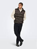 ONSUNION SEAMLESS LIFE PUFFER VEST OTW Erkek Kahverengi Yelek - 22034830