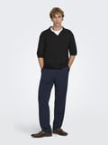 ONSWYLER LIFE RLX 12 SS SPLIT KNIT NOOS Erkek Siyah Kazak - 22036158
