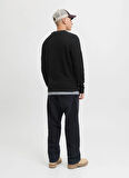 Jack & Jones Bisiklet Yaka Rahat Siyah Erkek Kazak 12283452_JCOTIER KNIT CREW NECK