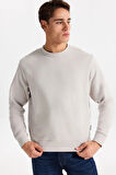 Jack & Jones Erkek Jcostance Bisiklet Yaka %100 Pamuk Sweatshirt 12282821 Taş