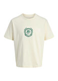 Jack & Jones Bisiklet Yaka Krem Erkek T-Shirt 12283763_JORCAMBRIDGE EMB TEE SS CR