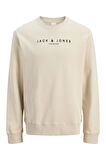 Jack & Jones Erkek Jprccjayson Yazı Detaylı Bisiklet Yaka %100 Pamuk Sweatshirt 12283436 Bej