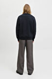 Jack & Jones Erkek Jprblachad Baskılı Bisiklet Yaka Sweatshirt 12261386 Siyah