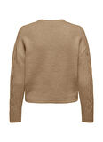 Only Açık Kahve Kadın Hırka ONLRIO LIFE LS CABLE CARDIGAN KNT
