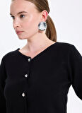 Only Siyah Kadın Hırka ONLSCARLETT LS BUTTON CARDIGAN KNT