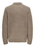 ONSDALE RLX LS POLO KNIT NOOS Erkek Gri Kazak - 22033324