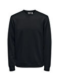 Only & Sons O Yaka Siyah Erkek Sweatshırt ONSLUCA LIFE REG LS CREW SWEAT