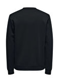 Only & Sons O Yaka Siyah Erkek Sweatshırt ONSLUCA LIFE REG LS CREW SWEAT