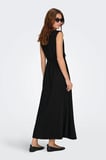 Only Kadın Onlgoa Kruvaze Yaka Beli Lastikli Keten Maxi Elbise 15363694 Siyah