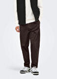Only & Sons Normal Bel Rahat Kahve Erkek Chino Pantolon ONSCOIL TAPERED 0298 STRING PANT FR