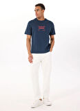 Jack & Jones Bisiklet Yaka Lacivert Erkek T-Shirt 12288506_JCOOLE TEE SS CREW NECK BS