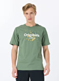 Jack & Jones Bisiklet Yaka Koyu Yeşil Erkek T-Shirt 12288515_JORSPLASH TEE SS CREW NECK