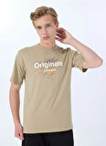 Jack & Jones Bisiklet Yaka Bej Erkek T-Shirt 12288515_JORSPLASH TEE SS CREW NECK