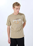 Jack & Jones Bisiklet Yaka Bej Erkek T-Shirt 12288515_JORSPLASH TEE SS CREW NECK