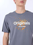 Jack & Jones Bisiklet Yaka Füme Erkek T-Shirt 12288515_JORSPLASH TEE SS CREW NECK