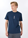 Jack & Jones Bisiklet Yaka Lacivert Erkek T-Shirt 12288527_JCOAIR TEE SS CREW NECK BS