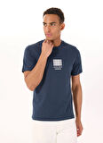 Jack & Jones Bisiklet Yaka Lacivert Erkek T-Shirt 12288570_JCOBARCODE TEE SS CREW NEC