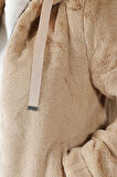 Only Kadın Onlvıda Kapüşonlu Peluş Mont 15260047 Bej
