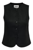Only Onlgoa Regular Fit Bisiklet Yaka Düğmeli Yelek Bayan YELEK 15363724 SİYAH